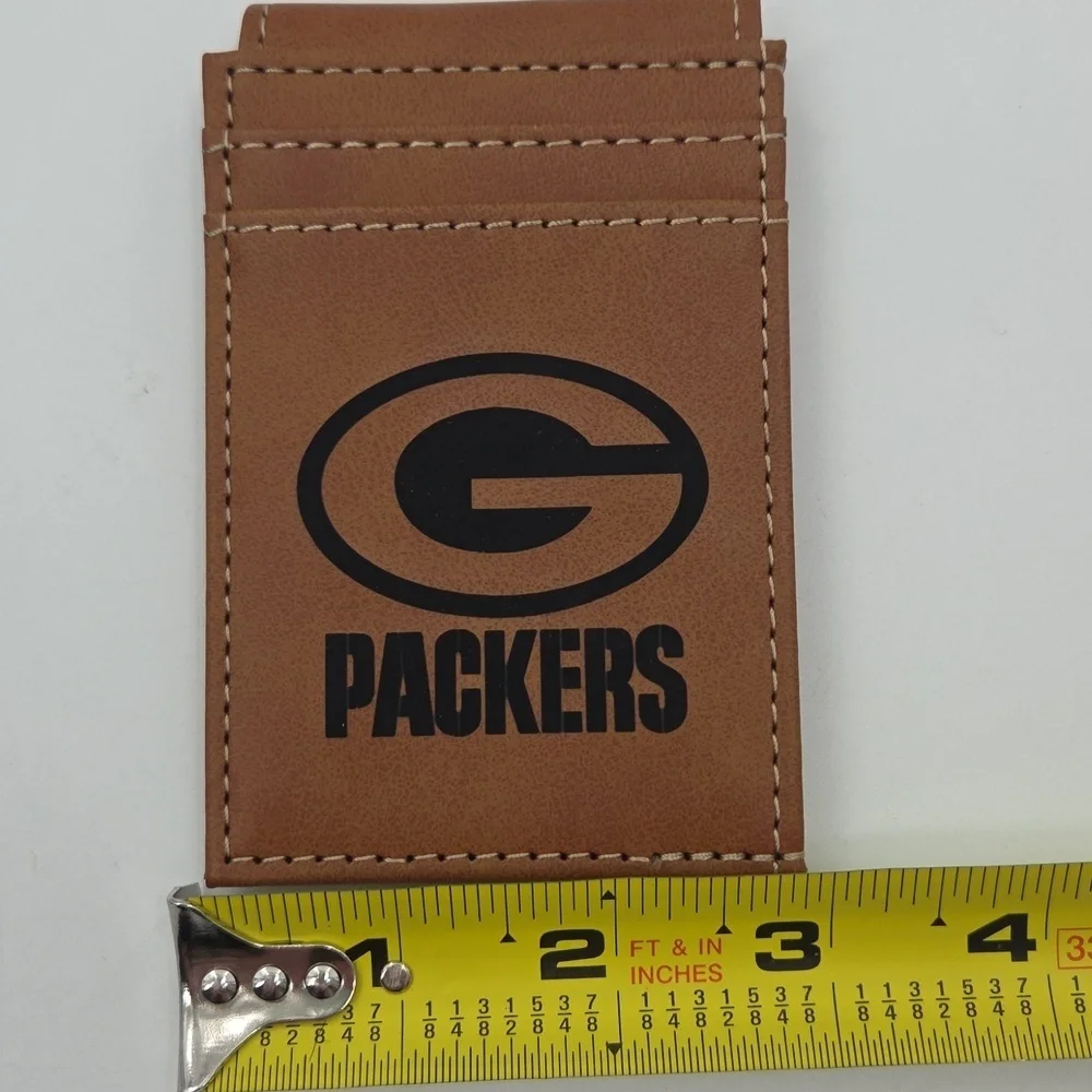 Green Bay Packers Brown Leather Card Holder